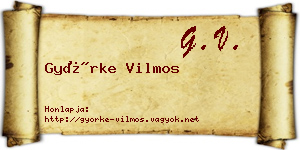 Györke Vilmos névjegykártya