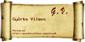Györke Vilmos névjegykártya
